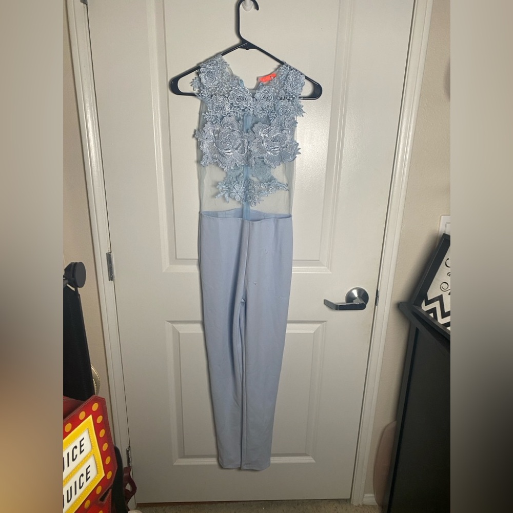 Gorgeous Sexy Blue Lace Jumpsuit